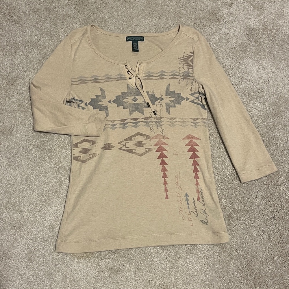Ralph Lauren Lauren Jeans Company Southwest Quarter Sleeve Top